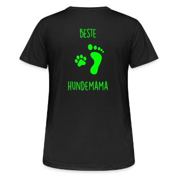 Beste Hundemama - Frauen T-Shirt atmungsaktiv - Schwarz - Hinten - AI Model Female 172 light (172cm)