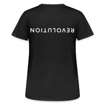 Revolution - Frauen T-Shirt atmungsaktiv - Schwarz - Hinten - AI Model Female 172 light (172cm)