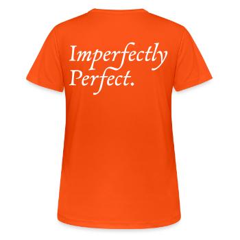 Imparfaitement parfait - T-shirt respirant Femme - orange néon - Dos - AI Model Female 172 dark (172cm)
