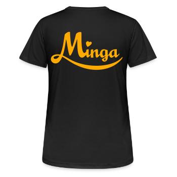 Minga - par amour pour Munich! - T-shirt respirant Femme - noir - Dos - AI Model Female 172 light (172cm)