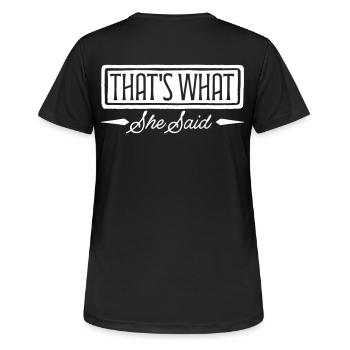 C’est ce qu’elle a dit - T-shirt respirant Femme - noir - Dos - AI Model Female 172 light (172cm)