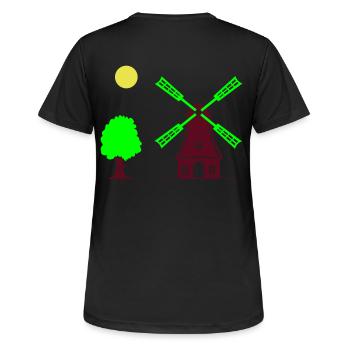 Arbre du moulin à vent - T-shirt respirant Femme - noir - Dos - AI Model Female 172 light (172cm)