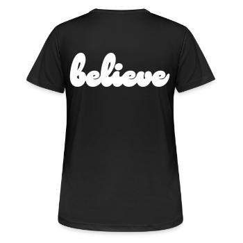 croire - T-shirt respirant Femme - noir - Dos - AI Model Female 172 light (172cm)