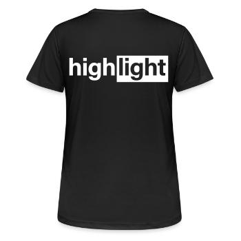 highlight - Frauen T-Shirt atmungsaktiv - Schwarz - Hinten - AI Model Female 172 light (172cm)