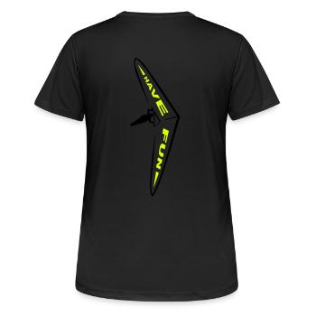 Hangglidingaction - Frauen T-Shirt atmungsaktiv - Schwarz - Hinten - AI Model Female 172 light (172cm)