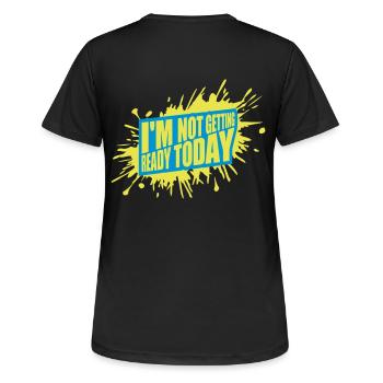 ne pas se préparer aujourd’hui - T-shirt respirant Femme - noir - Dos - AI Model Female 172 light (172cm)