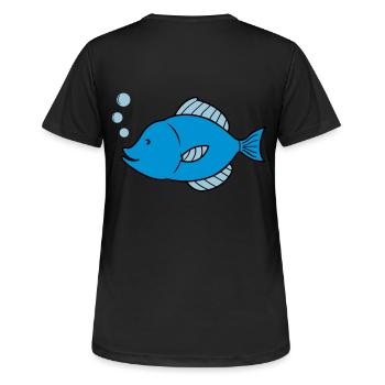 Fish Comic - Women's Breathable T-Shirt - black - Back - AI Model Female 172 light (172cm)