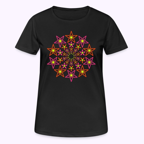 fractal estrella 3 color neón - Camiseta mujer transpirable
