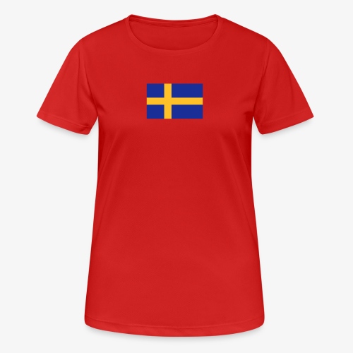 Svenska flaggan - Swedish Flag - Andningsaktiv T-shirt dam