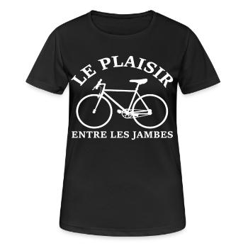 Le plaisir du velo - T-shirt respirant Femme - noir - Devant - AI Model Female 172 light (172cm)