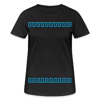 ornament griechisch - Frauen T-Shirt atmungsaktiv - Schwarz - Vorne - AI Model Female 172 light (172cm)