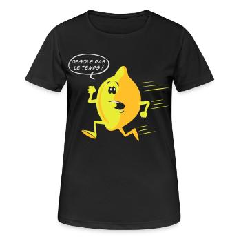 Citron pressé - T-shirt respirant Femme - noir - Devant - AI Model Female 172 light (172cm)