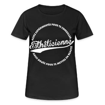 Esthéticienne - T-shirt respirant Femme - noir - Devant - AI Model Female 172 light (172cm)