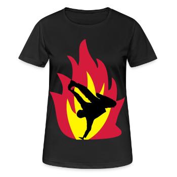 Breakdancer dans le feu - T-shirt respirant Femme - noir - Devant - AI Model Female 172 light (172cm)