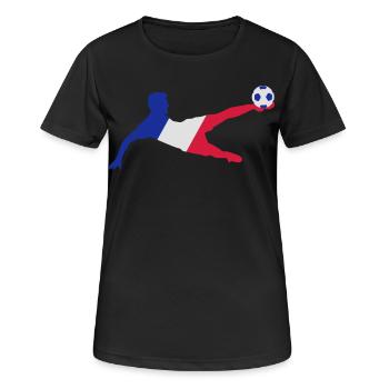 Französicher Fussballer - Frauen T-Shirt atmungsaktiv - Schwarz - Vorne - AI Model Female 172 light (172cm)