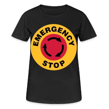Notfall Stop - Frauen T-Shirt atmungsaktiv - Schwarz - Vorne - AI Model Female 172 light (172cm)