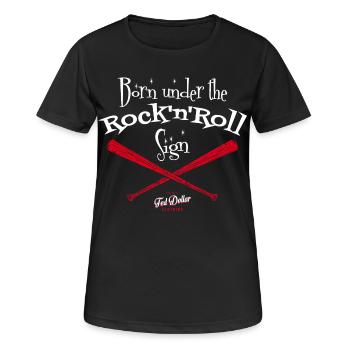 Né sous le Signe du Rock'n'Roll - T-shirt respirant Femme - noir - Devant - AI Model Female 172 light (172cm)