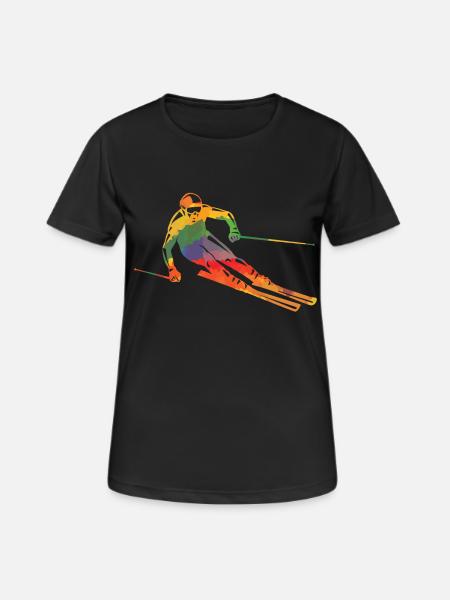 Colored skiers of long sleeve shirts - Women's Breathable T-Shirt - black