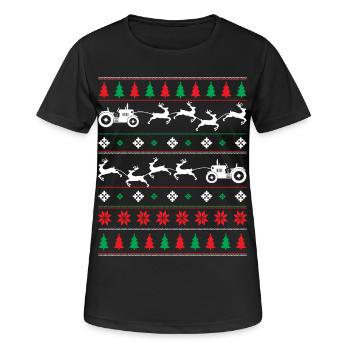 Agriculteur - Noël laid - T-shirt respirant Femme - noir - Devant - AI Model Female 172 light (172cm)