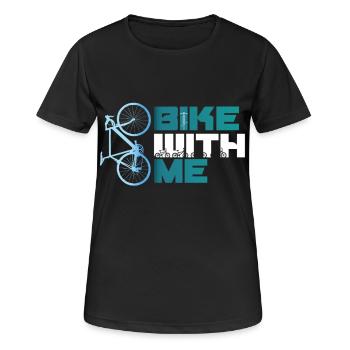faire du vélo avec moi Fahrrad Rad bmx MTB Rennrad blau Team - T-shirt respirant Femme - noir - Devant - AI Model Female 172 light (172cm)