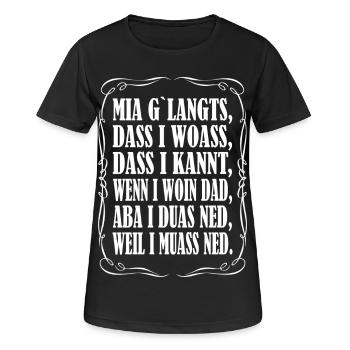 Mia g`langts... - Frauen T-Shirt atmungsaktiv - Schwarz - Vorne - AI Model Female 172 light (172cm)