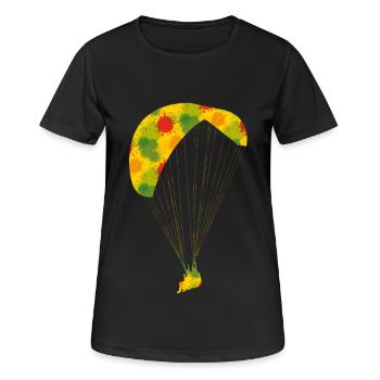 Gleitschirm - Frauen T-Shirt atmungsaktiv - Schwarz - Vorne - AI Model Female 172 light (172cm)
