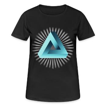 illusion illuminati illusion d'optique Escher ball - T-shirt respirant Femme - noir - Devant - AI Model Female 172 light (172cm)