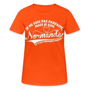 Parfaite Normande - T-shirt respirant Femme - orange néon - Devant - AI Model Female 172 dark (172cm)