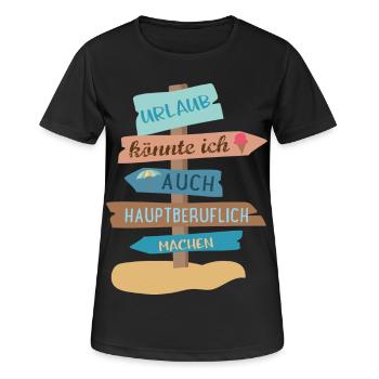Urlaub - Frauen T-Shirt atmungsaktiv - Schwarz - Vorne - AI Model Female 172 light (172cm)