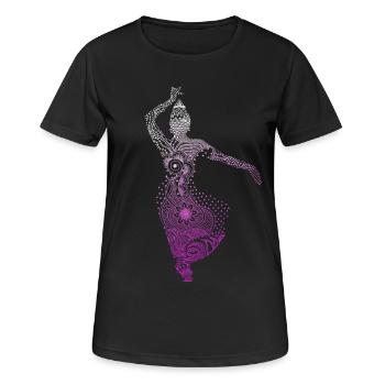 danse yoga temple Mandala méditation Inde shanti - T-shirt respirant Femme - noir - Devant - AI Model Female 172 light (172cm)
