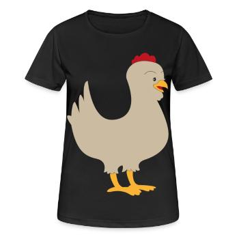 Huhn - Frauen T-Shirt atmungsaktiv - Schwarz - Vorne - AI Model Female 172 light (172cm)