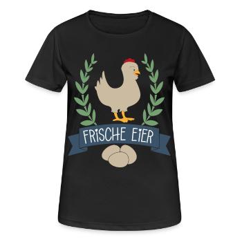 Frische Eier - Frauen T-Shirt atmungsaktiv - Schwarz - Vorne - AI Model Female 172 light (172cm)