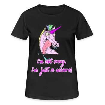 fou licorne licorne folle - T-shirt respirant Femme - noir - Devant - AI Model Female 172 light (172cm)