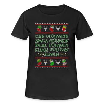 Glühwein - bayerisch - Frauen T-Shirt atmungsaktiv - Schwarz - Vorne - AI Model Female 172 light (172cm)