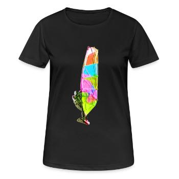 Bunter Windsurfer - T-shirt respirant Femme - noir - Devant - AI Model Female 172 light (172cm)