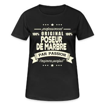 Poseur de marbre Original - T-shirt respirant Femme - noir - Devant - AI Model Female 172 light (172cm)