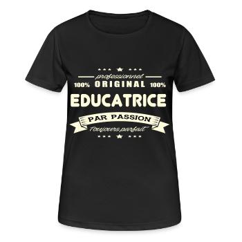 Educatrice Original - T-shirt respirant Femme - noir - Devant - AI Model Female 172 light (172cm)