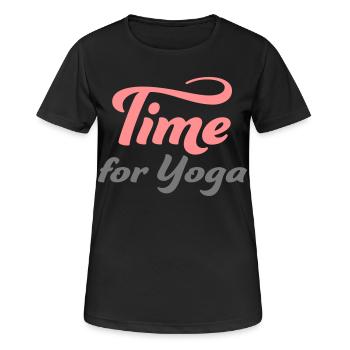 yoga - T-shirt respirant Femme - noir - Devant - AI Model Female 172 light (172cm)