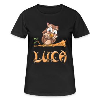 Hibou Luca - T-shirt respirant Femme - noir - Devant - AI Model Female 172 light (172cm)