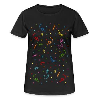 Confetti Streamers - Women's Breathable T-Shirt - black - Front - AI Model Female 172 light (172cm)