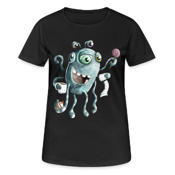 Lustiges Monster der Tiefsee - Frauen T-Shirt atmungsaktiv - Schwarz - Vorne - AI Model Female 172 light (172cm)
