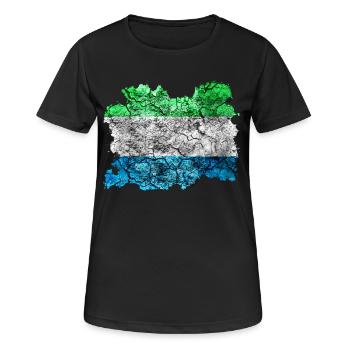 Sierra Leone Vintage Flagge - Frauen T-Shirt atmungsaktiv - Schwarz - Vorne - AI Model Female 172 light (172cm)