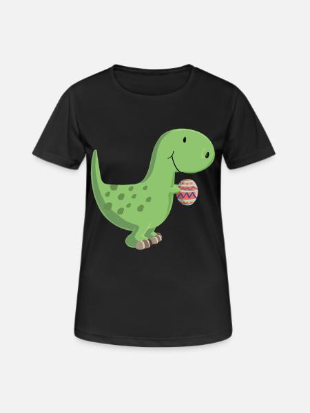 Dino with egg - Women's Breathable T-Shirt - black