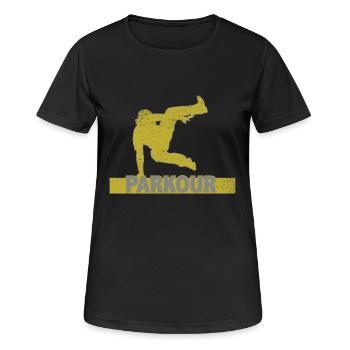Parkour - T-shirt respirant Femme - noir - Devant - AI Model Female 172 light (172cm)