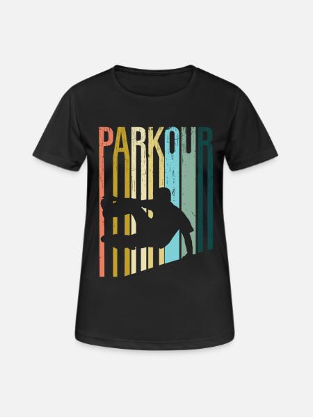 Parkour Retro - Frauen T-Shirt atmungsaktiv - Schwarz