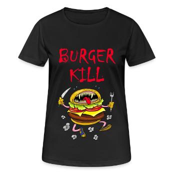 Hamburger carnivore - T-shirt respirant Femme - noir - Devant - AI Model Female 172 light (172cm)