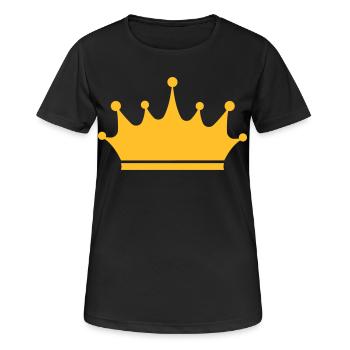 Krone - Frauen T-Shirt atmungsaktiv - Schwarz - Vorne - AI Model Female 172 light (172cm)
