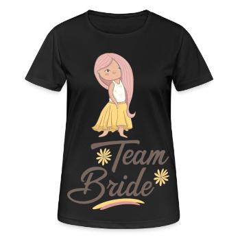 Team Bride - Frauen T-Shirt atmungsaktiv - Schwarz - Vorne - AI Model Female 172 light (172cm)