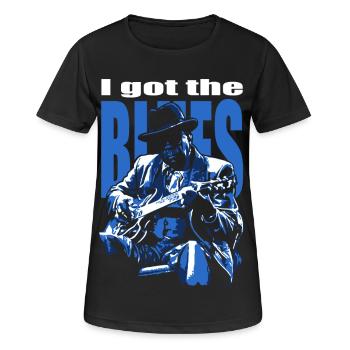 Ich habe den Blues - Frauen T-Shirt atmungsaktiv - Schwarz - Vorne - AI Model Female 172 light (172cm)