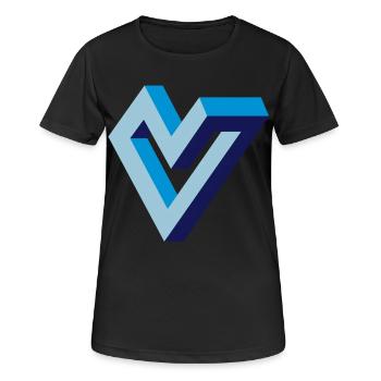 Unmoegliches Herz - Frauen T-Shirt atmungsaktiv - Schwarz - Vorne - AI Model Female 172 light (172cm)